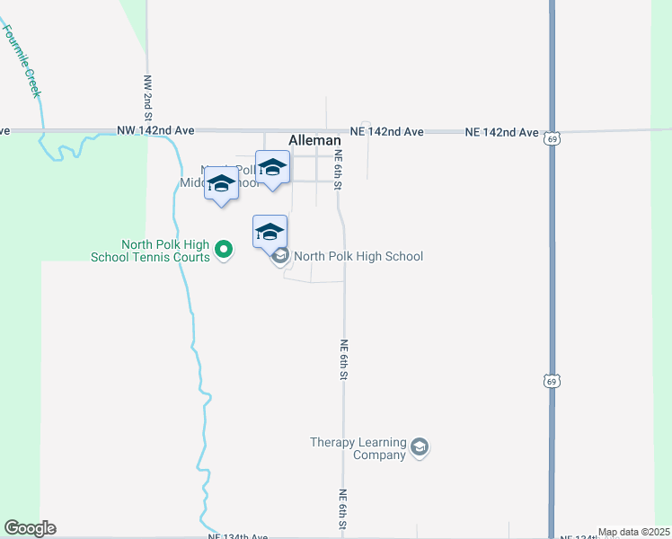 map of restaurants, bars, coffee shops, grocery stores, and more near 13930 Northeast 6th Street in Alleman