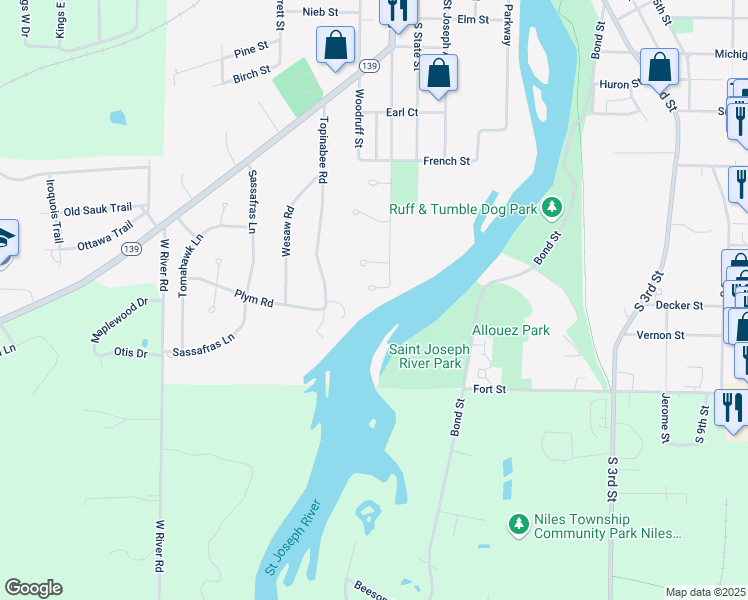 map of restaurants, bars, coffee shops, grocery stores, and more near 514 Laurel Drive in Niles