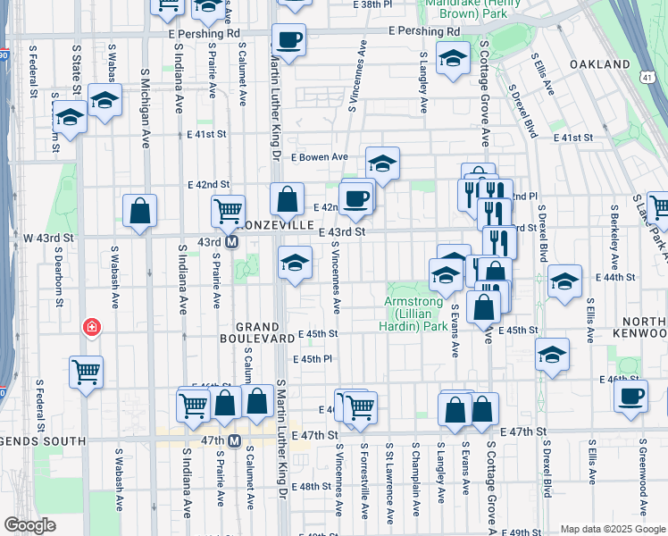 map of restaurants, bars, coffee shops, grocery stores, and more near in Chicago