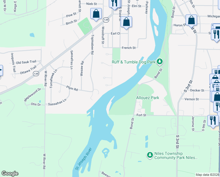map of restaurants, bars, coffee shops, grocery stores, and more near 500 Laurel Drive in Niles
