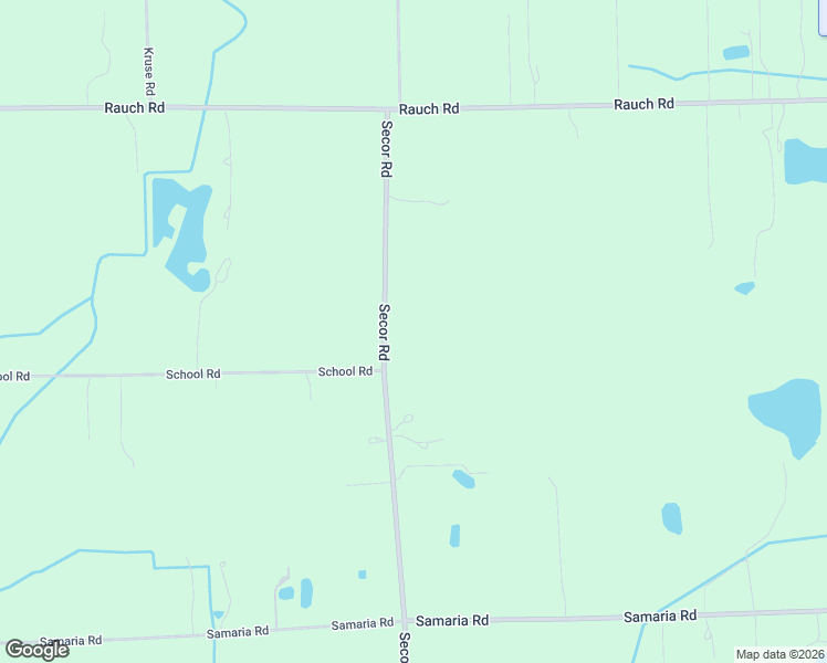 map of restaurants, bars, coffee shops, grocery stores, and more near 11050 Secor Road in Temperance