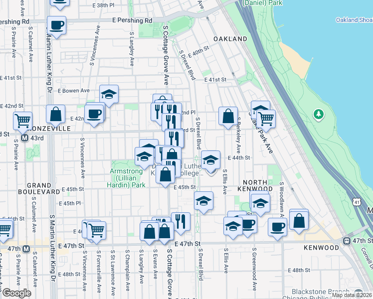 map of restaurants, bars, coffee shops, grocery stores, and more near in Chicago