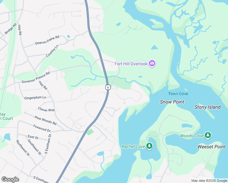 map of restaurants, bars, coffee shops, grocery stores, and more near 4 Governor Prence Road in Eastham