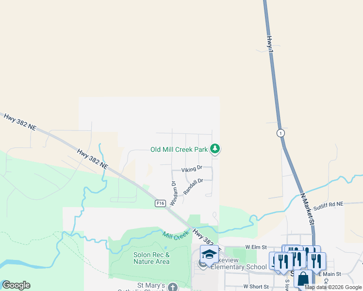 map of restaurants, bars, coffee shops, grocery stores, and more near 600 Montclair Street in Solon