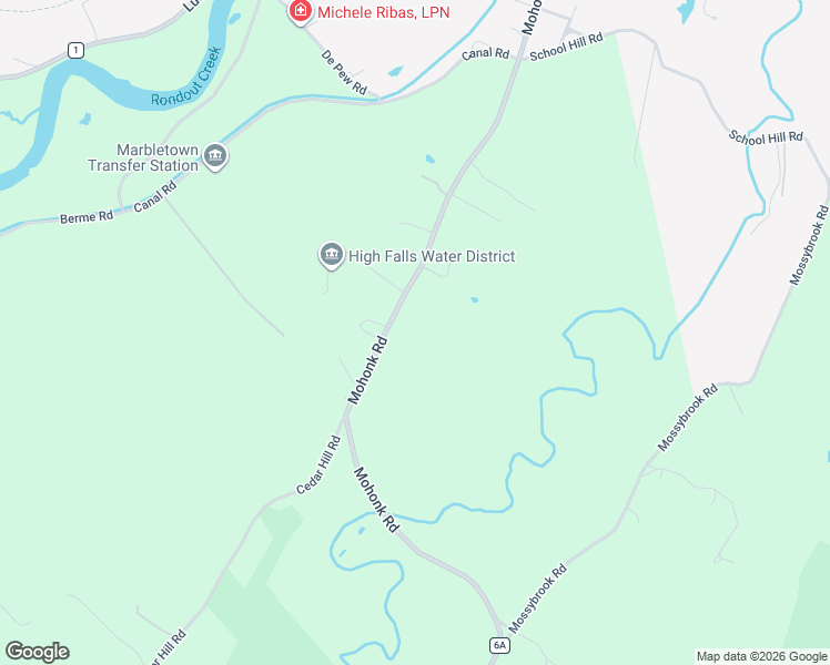 map of restaurants, bars, coffee shops, grocery stores, and more near 187 Mohonk Road in High Falls