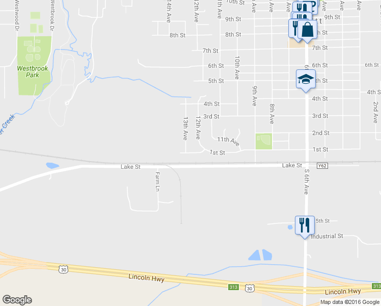 map of restaurants, bars, coffee shops, grocery stores, and more near 1237 1st Street in DeWitt