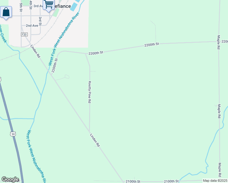 map of restaurants, bars, coffee shops, grocery stores, and more near in Defiance