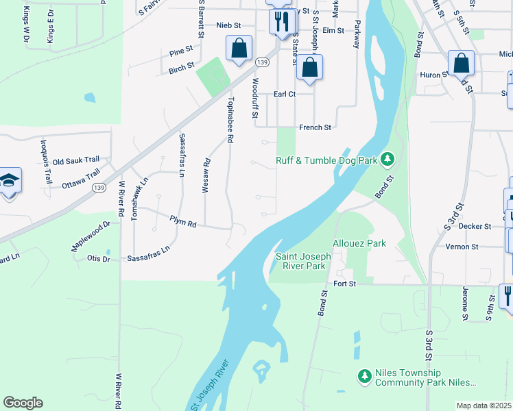 map of restaurants, bars, coffee shops, grocery stores, and more near 514 Laurel Drive in Niles