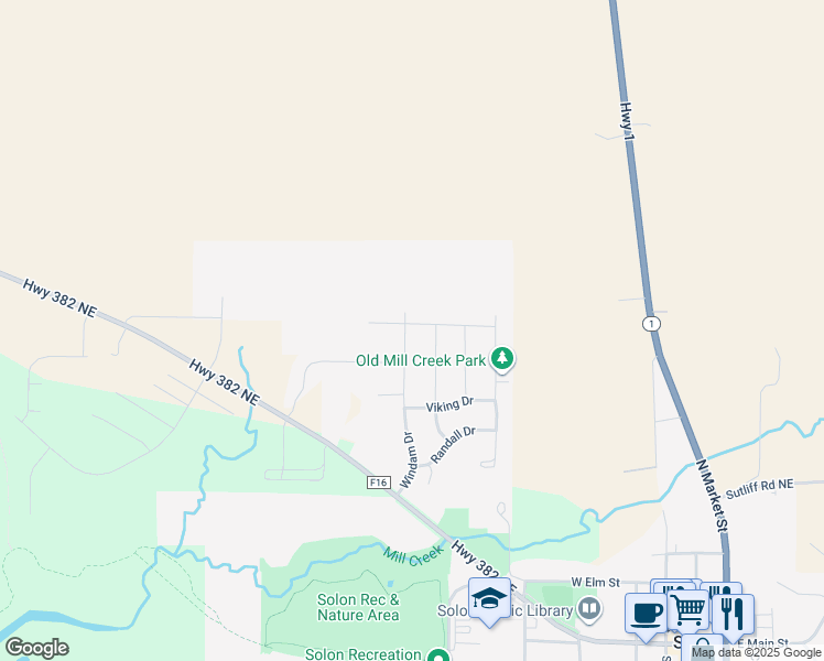 map of restaurants, bars, coffee shops, grocery stores, and more near in Solon