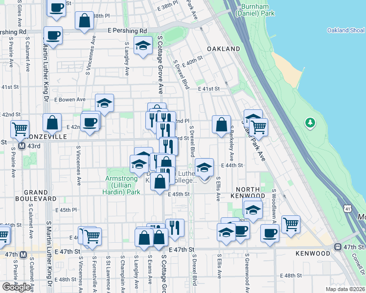 map of restaurants, bars, coffee shops, grocery stores, and more near in Chicago