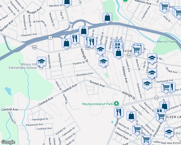 map of restaurants, bars, coffee shops, grocery stores, and more near 17 Horace Street in Providence