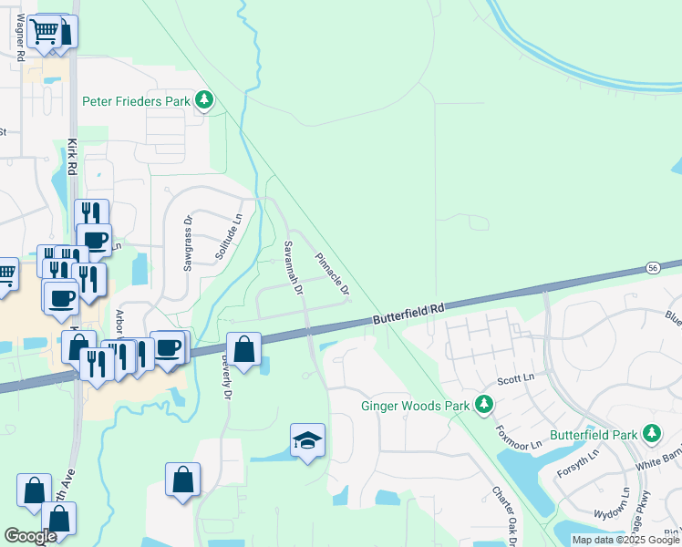 map of restaurants, bars, coffee shops, grocery stores, and more near 1901 Pinnacle Drive in Aurora