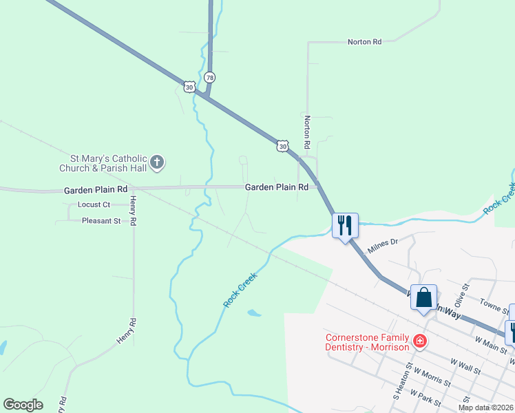 map of restaurants, bars, coffee shops, grocery stores, and more near 13629 Garden Plain Road in Morrison
