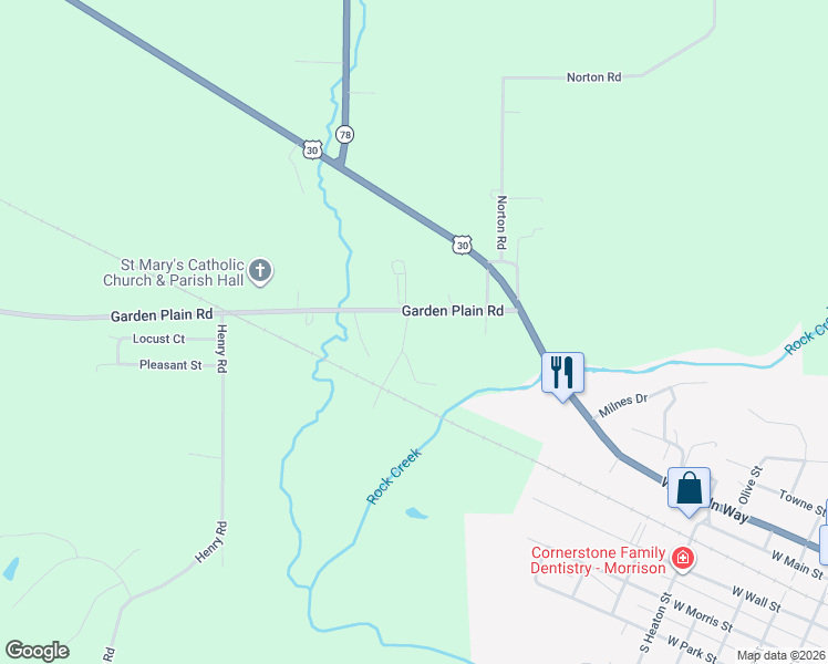 map of restaurants, bars, coffee shops, grocery stores, and more near 13629 Garden Plain Road in Morrison