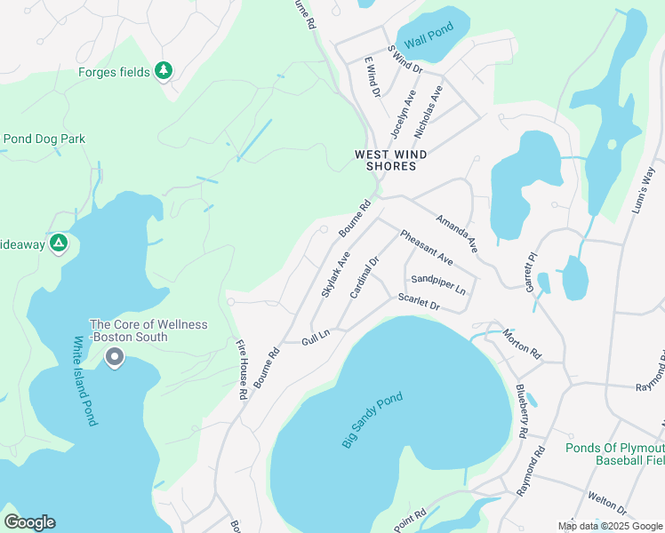 map of restaurants, bars, coffee shops, grocery stores, and more near 18 Skylark Avenue in Plymouth