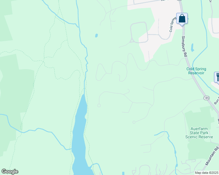 map of restaurants, bars, coffee shops, grocery stores, and more near 22 High Wood Road in Bloomfield