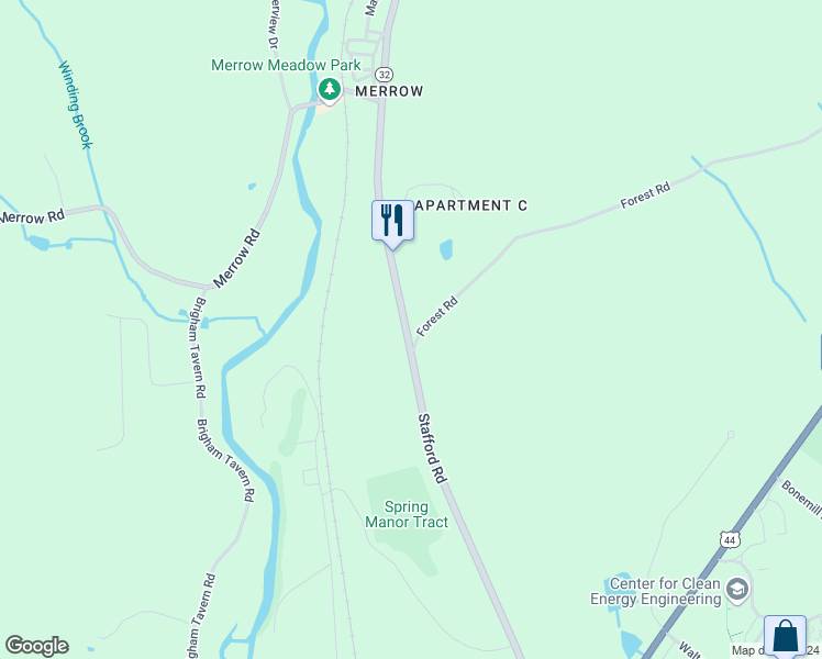 map of restaurants, bars, coffee shops, grocery stores, and more near 1444 Stafford Road in Mansfield