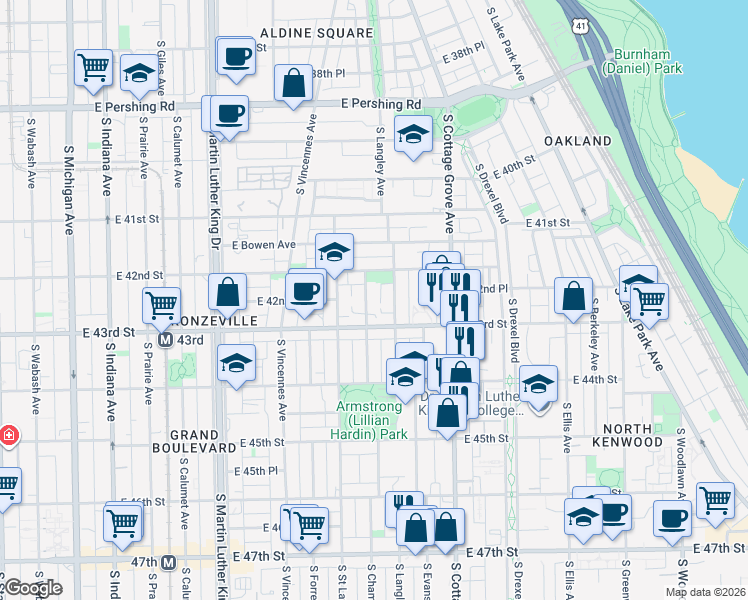 map of restaurants, bars, coffee shops, grocery stores, and more near in Chicago