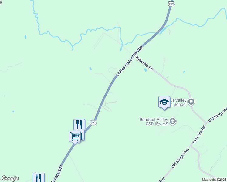map of restaurants, bars, coffee shops, grocery stores, and more near 4673 U.S. 209 in Accord