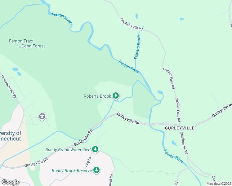 map of restaurants, bars, coffee shops, grocery stores, and more near 227A Gurleyville Road in Mansfield