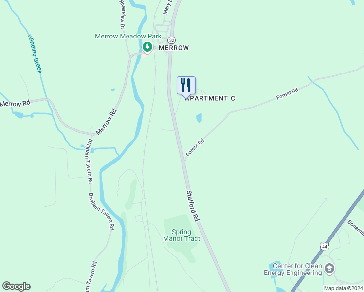 map of restaurants, bars, coffee shops, grocery stores, and more near 232 Forest Road in Mansfield