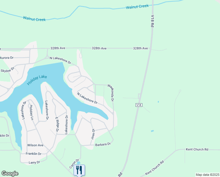 map of restaurants, bars, coffee shops, grocery stores, and more near 6147-6168 Waukonda Drive in Brooklyn
