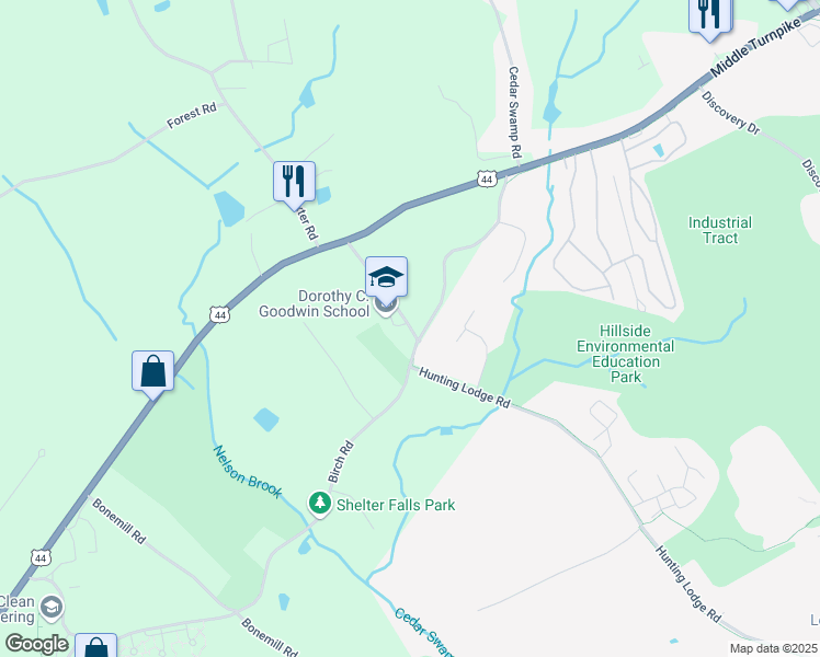 map of restaurants, bars, coffee shops, grocery stores, and more near 321 Hunting Lodge Road in Mansfield