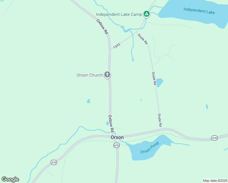 map of restaurants, bars, coffee shops, grocery stores, and more near 68 Oxbow Rd in Pleasant Mt