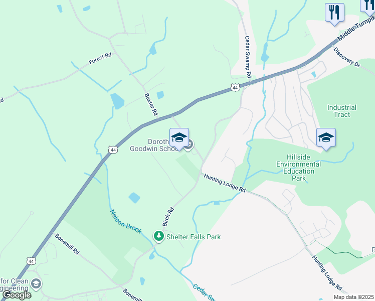 map of restaurants, bars, coffee shops, grocery stores, and more near 321 Hunting Lodge Road in Mansfield