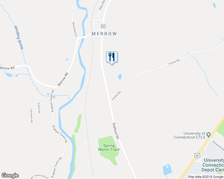 map of restaurants, bars, coffee shops, grocery stores, and more near 232 Forest Road in Mansfield