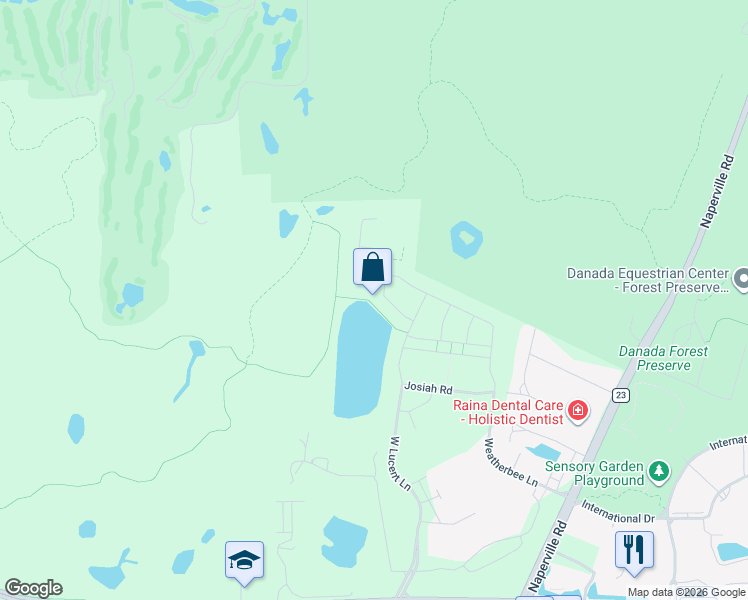 map of restaurants, bars, coffee shops, grocery stores, and more near 2000 Naperville Wheaton Rd in Naperville