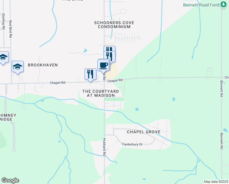 map of restaurants, bars, coffee shops, grocery stores, and more near 2041 Hubbard Road in Madison