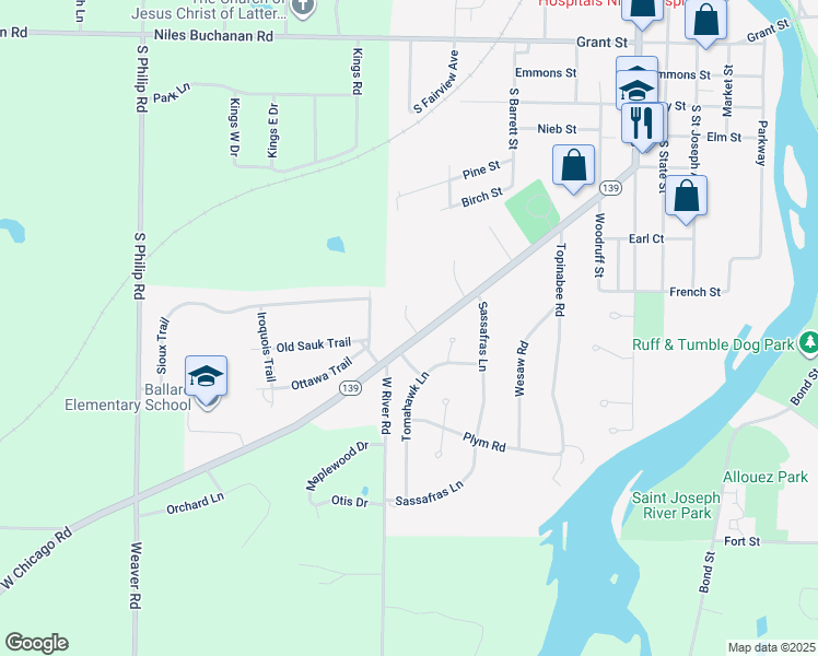 map of restaurants, bars, coffee shops, grocery stores, and more near 720 Colony Court in Niles