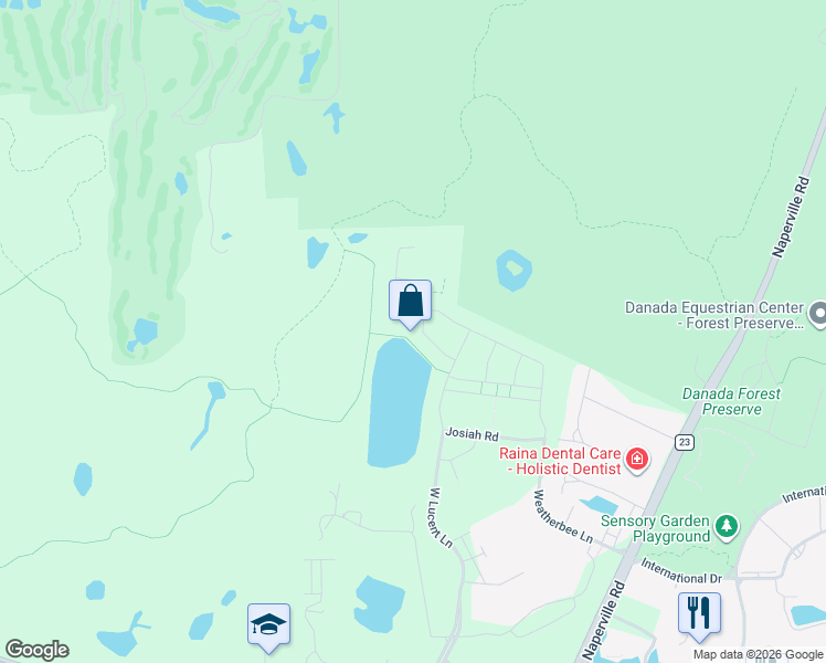 map of restaurants, bars, coffee shops, grocery stores, and more near 2000 Naperville Wheaton Rd in Naperville