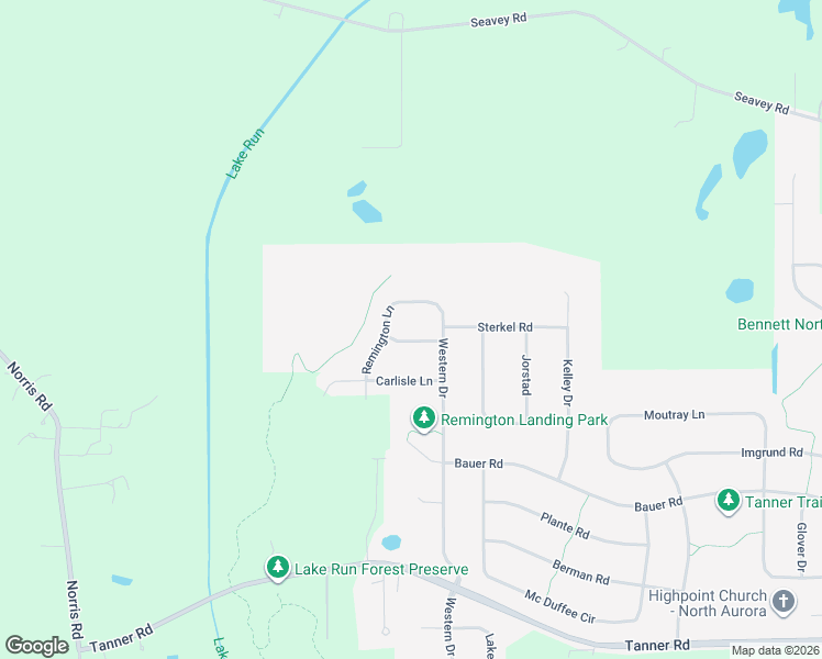 map of restaurants, bars, coffee shops, grocery stores, and more near 2926 Hampton Avenue in North Aurora