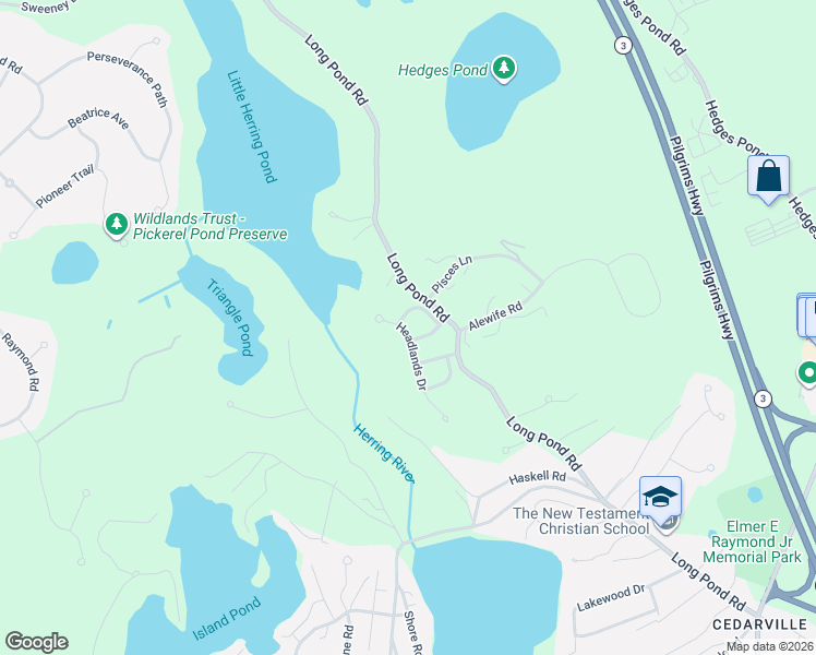 map of restaurants, bars, coffee shops, grocery stores, and more near 37 Headlands Drive in Plymouth
