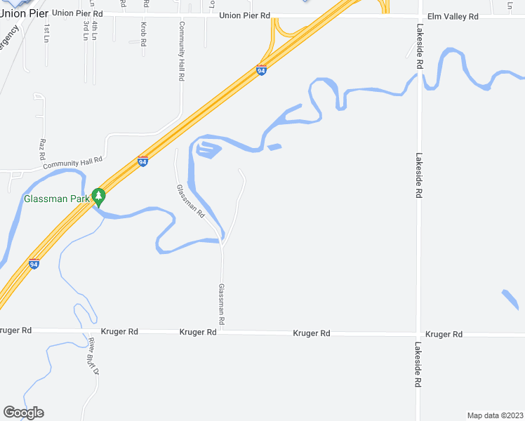 map of restaurants, bars, coffee shops, grocery stores, and more near 16695 Glassman Road in Union Pier