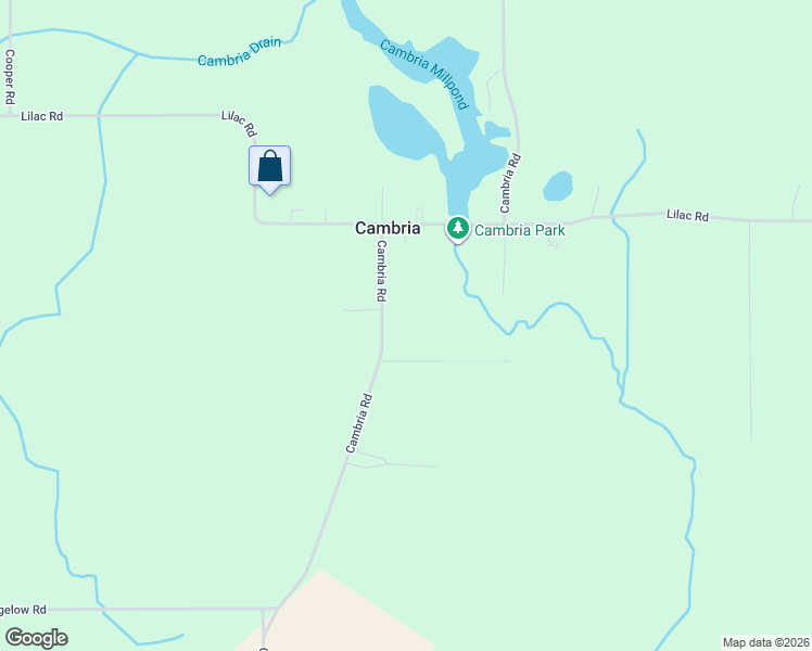 map of restaurants, bars, coffee shops, grocery stores, and more near 7457 Cambria Road in Hillsdale