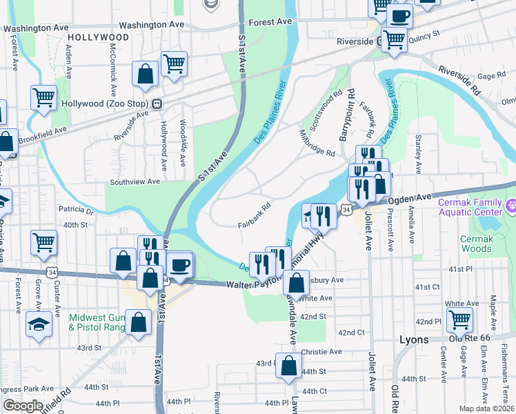 map of restaurants, bars, coffee shops, grocery stores, and more near 297 Scottswood Road in Riverside