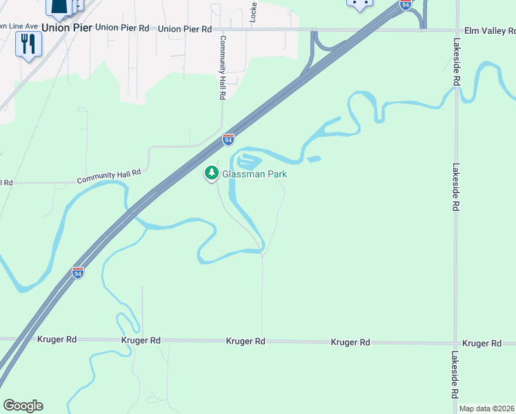 map of restaurants, bars, coffee shops, grocery stores, and more near 16695 Glassman Road in Union Pier