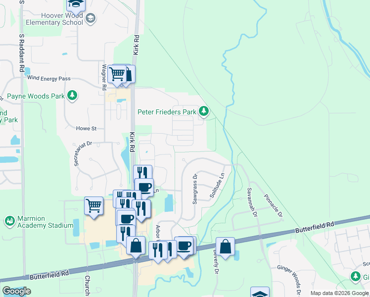 map of restaurants, bars, coffee shops, grocery stores, and more near 1580 Fidler Court in Aurora