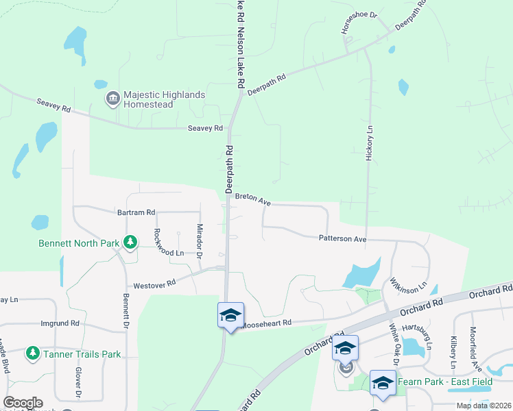 map of restaurants, bars, coffee shops, grocery stores, and more near 1799 Breton Avenue in North Aurora