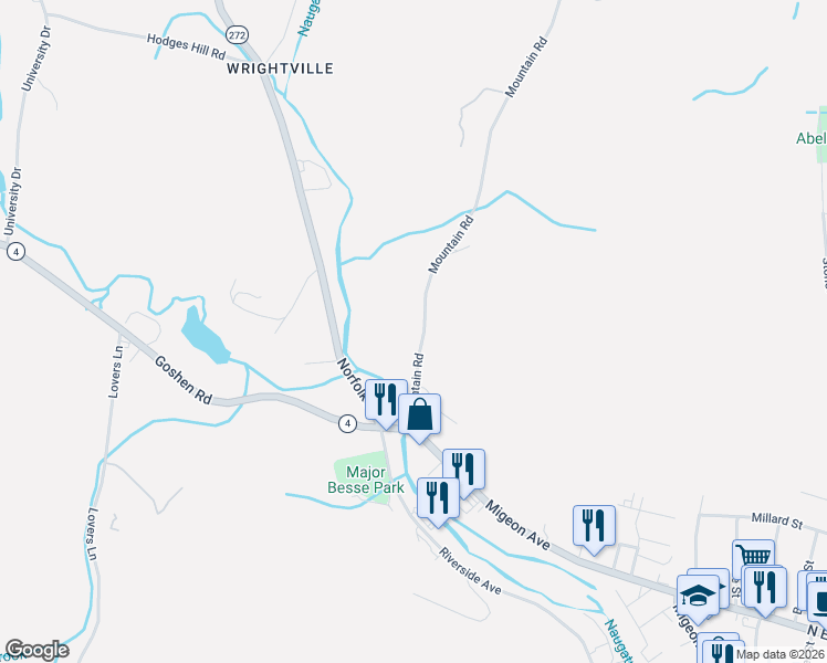 map of restaurants, bars, coffee shops, grocery stores, and more near 133 Mountain Road in Torrington