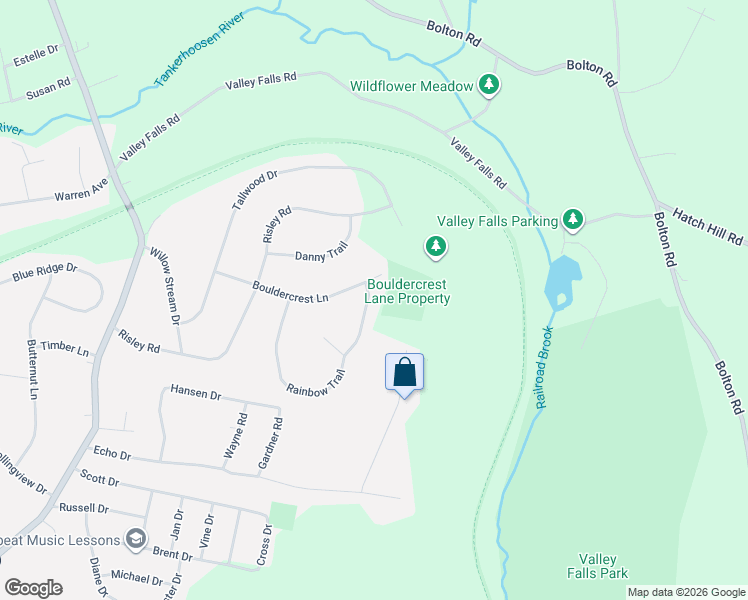 map of restaurants, bars, coffee shops, grocery stores, and more near 154 Bouldercrest Lane in Vernon
