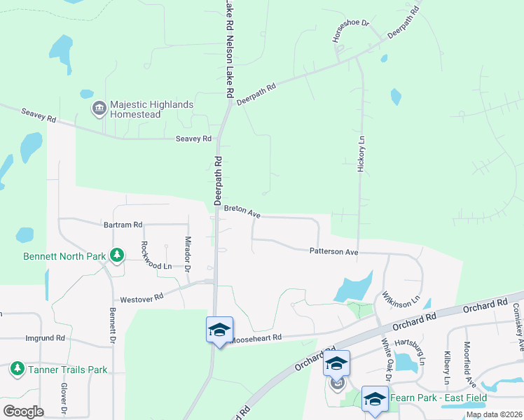 map of restaurants, bars, coffee shops, grocery stores, and more near 1799 Breton Avenue in North Aurora