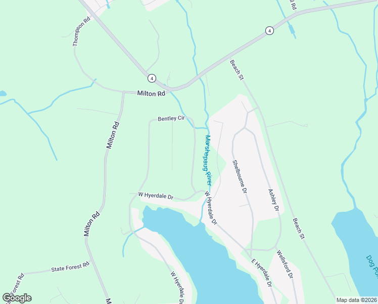 map of restaurants, bars, coffee shops, grocery stores, and more near 37 Bentley Circle in Goshen