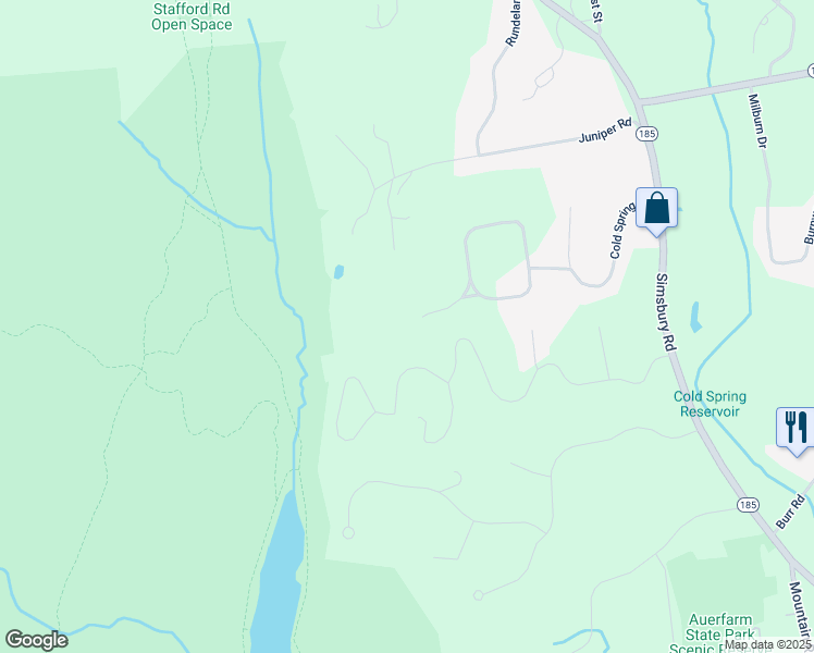 map of restaurants, bars, coffee shops, grocery stores, and more near 9 Birch Road in Bloomfield