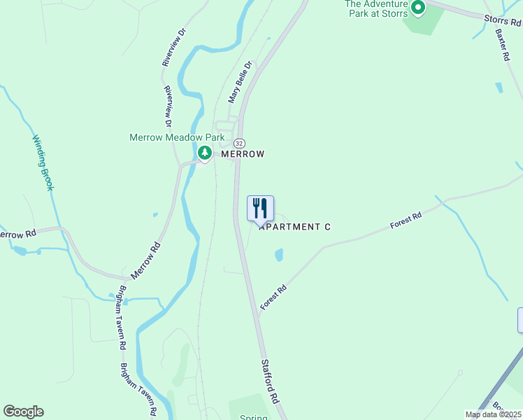 map of restaurants, bars, coffee shops, grocery stores, and more near 26 Crystal Lane in Mansfield