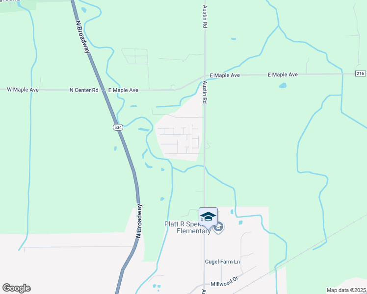 map of restaurants, bars, coffee shops, grocery stores, and more near 3583 Austin Road in Geneva
