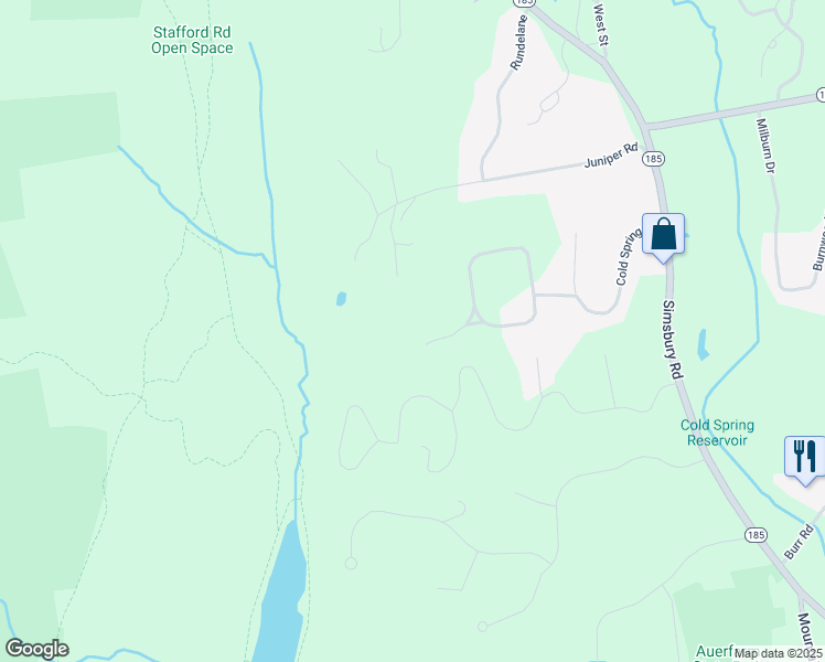 map of restaurants, bars, coffee shops, grocery stores, and more near 9 Birch Road in Bloomfield
